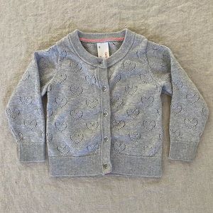 Cat & Jack Sparkly Heart Knit Cardigan